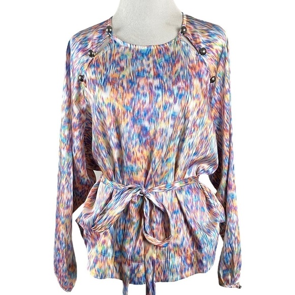Rebecca Minkoff Blouse Multi Colored Print Size Medium - Picture 1 of 9